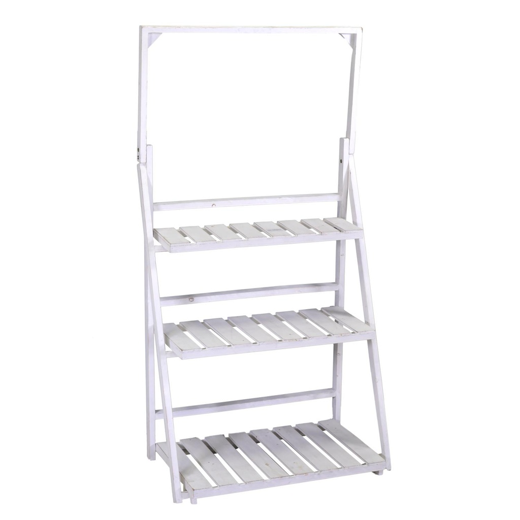 Scaffale legno 3 piani bianco cm 68