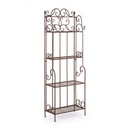 Scaffale pieghevole quattro ripiani in acciaio Marrone MELANIE 57x28x h164 cm