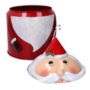 Scatola metallo babbo natale rosso tondo cm ø43h29