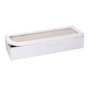 Scatola portathe legno bianco rettangolare cm29x10h6