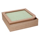 Scatola portathe legno marrone quadro cm20x20h6