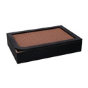 Scatola portathe legno nero rettangolare cm20x6x29