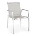 Sedia con braccioli Hilla Bianco Cloud in alluminio