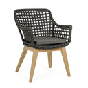 Sedia con braccioli Madison Nera