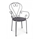 Sedia da giardino con braccioli in acciaio Antracite ETIENNE 49x49x h89 cm iperbriko