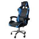Sedia gaming in ecopelle da ufficio reclinabile Blu e Nero 64x53x h123-133 cm
