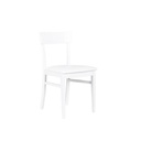 4x Sedia in legno laccato bianco  con seduta in similpelle 445xh. 82 cm