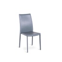 4x Sedia in similcuoio grigio scuro  struttura in metallo rivestito  41x4h.95 cm