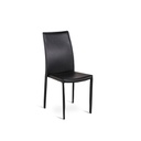 4x Sedia in similcuoio nero struttura in metallo rivestito  41x4h.95 cm