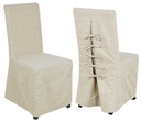 Sedia in tessuto beige con mini riga