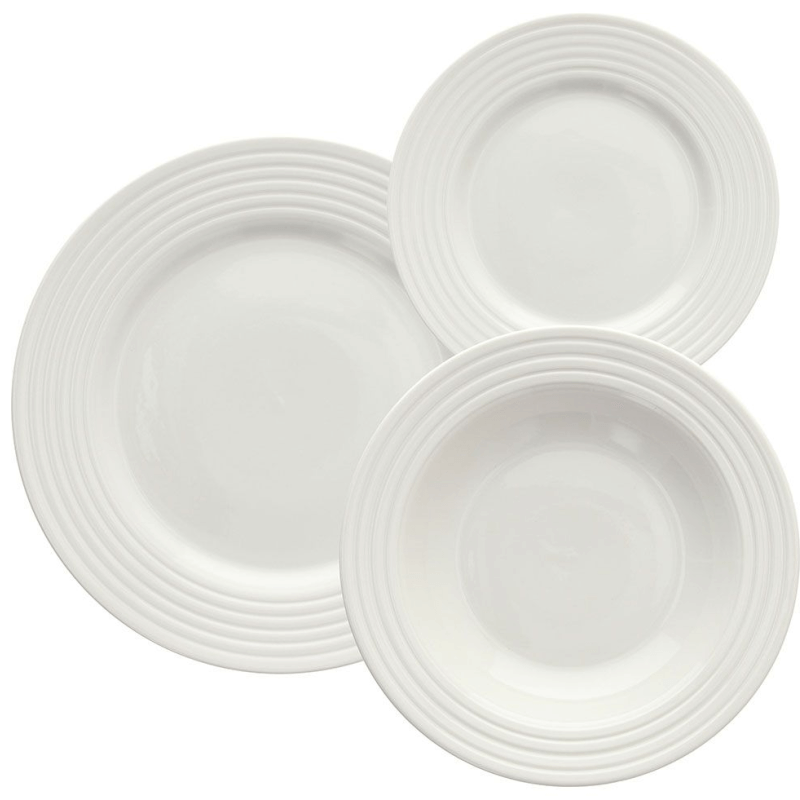 Servizio di piatti 18 pz in porcellana bianco