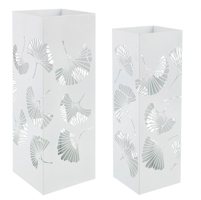 Set 2 porta ombrello metallo bianco Ginko