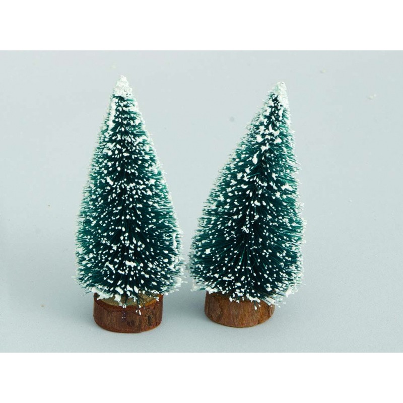 Set due alberini natale da decoro presepe cm 10