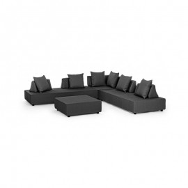 Set salotto da giardino angolare Antracite PIPER quattro pezzi