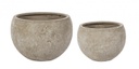 Set2 P.Vaso Cement Sfera Sabbia