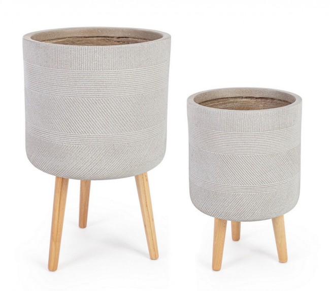 Set2 Vaso Rigo To Treppiede Beige  