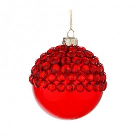 Sfera natalizia in vetro Rosso JEWEL 10 cm pallina natale 