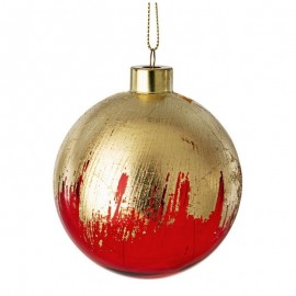 Sfera natalizia in vetro Rosso Oro PAINT diametro 80 cm