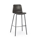 Sgabello bar vintage acciaio similpelle antracite Kyra cm 39 x 44 x 103,5