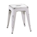 Sgabello ferro bristol bianco antico cm 39x39h45