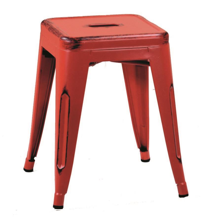 Sgabello ferro bristol rosso cm 39x39h45