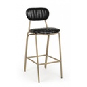 Sgabello vintage bar Addy nero 41x51x100h cm