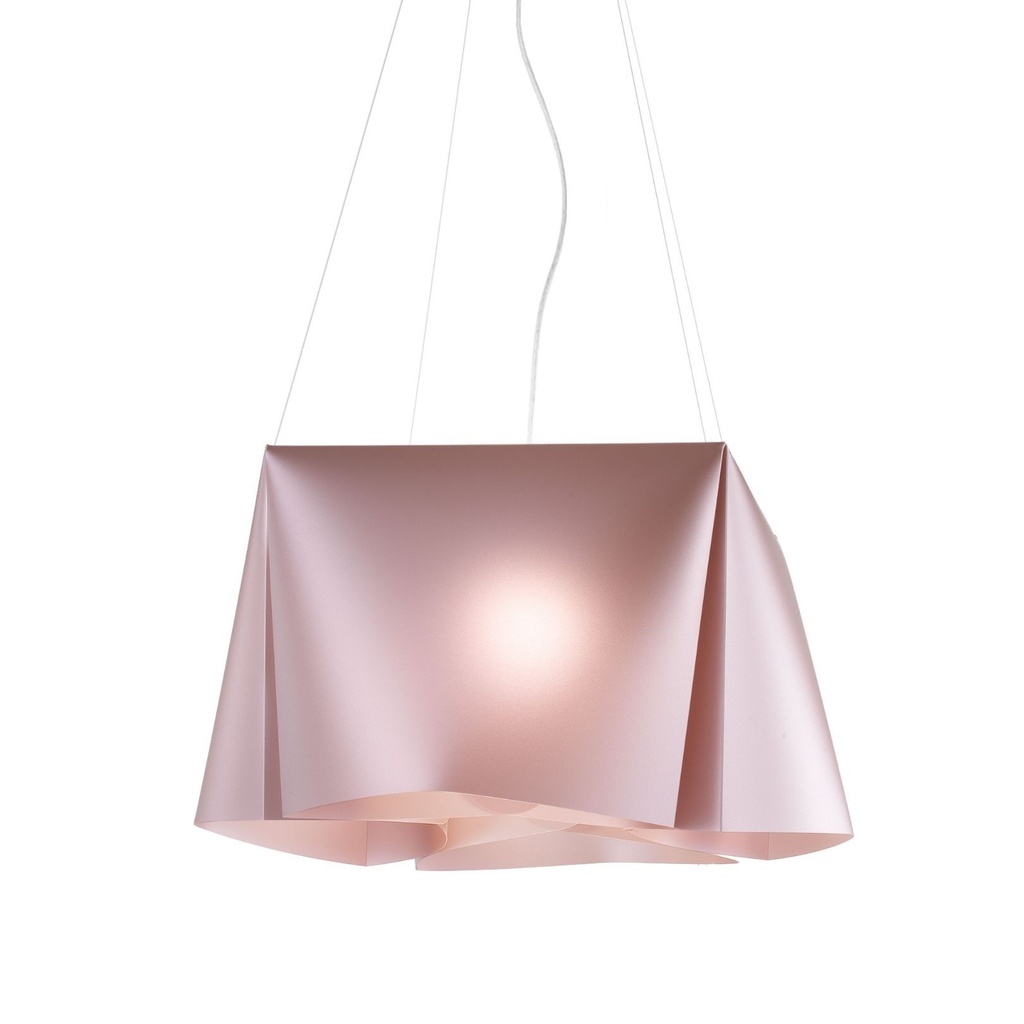 Sospensione 3 Luci Pink Metal in Metallo Cromato Cm. 59 x 31h