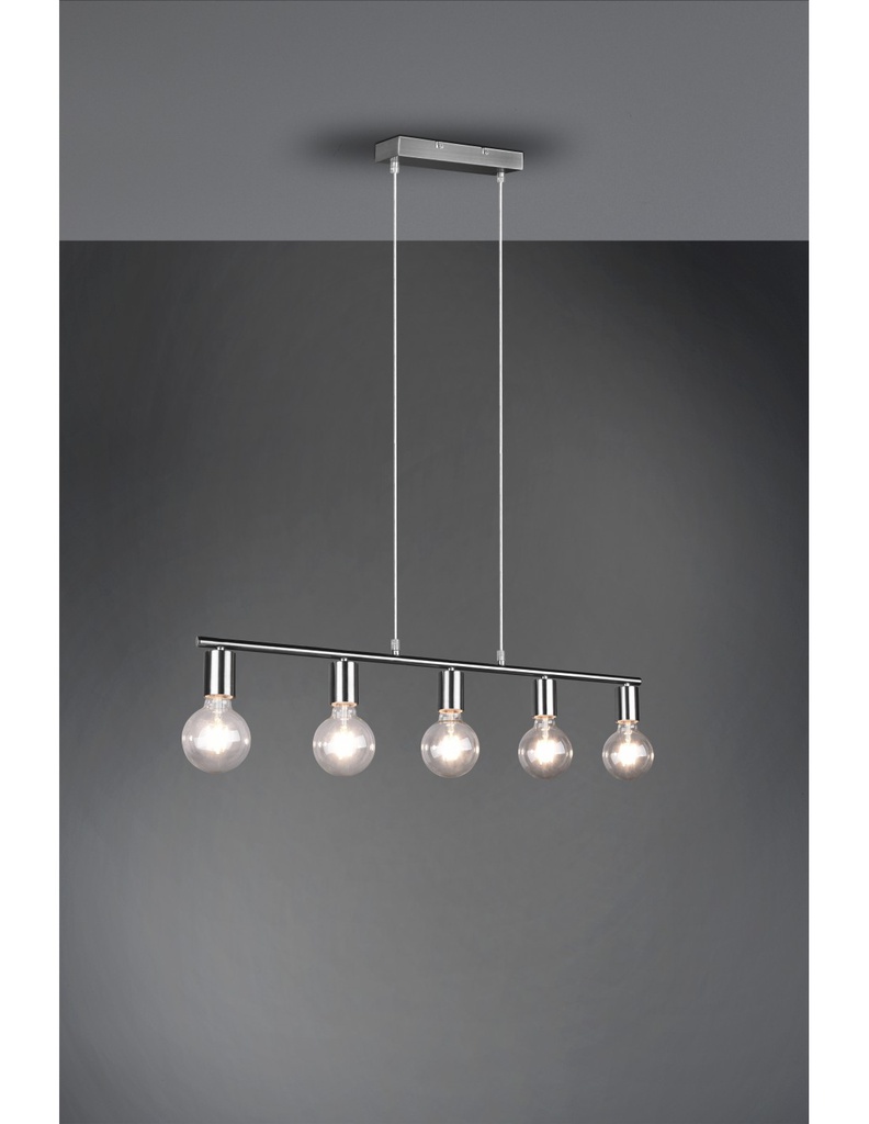 Sospensione 5xE27 Vannes Nichel L82 cm Trio Lighting