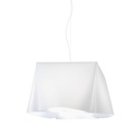 Sospensione Bianco in Metallo Cromato Cm. 45 x 21h