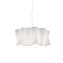 Sospensione Bianco in Metallo Cromato Cm. 50 x 27h