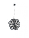 Sospensione Cromo Grappolo 12 Bolle Vetro Fumé Alicia Trio Lighting