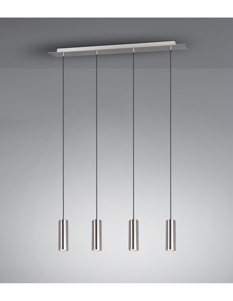 Sospensione Isola 4 Luci Cilindri GU10 Marley Nichel Lighting