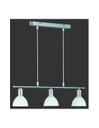 Sospensione Moderna Bilanciere Dallas Nichel 3 Vetri Bianchi Trio Lighting