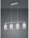 Sospensione Posh 4xE14 Cromo Vetro L80 cm Trio Lighting