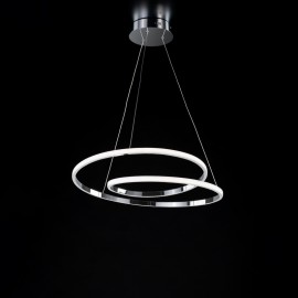 Sospensione moderna in metallo e alluminio cromo lucido con led integrato