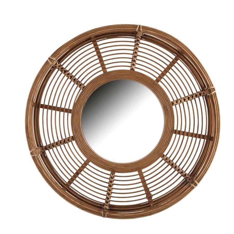 Specchio legno naturale tondo cmø62x8