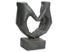 Statua a forma di cuore in polimagnesio antracite da esterno
