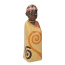 Statua ceramica bimbo africa giallo cm 8x8h26