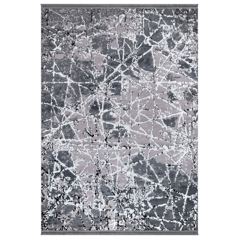 Tappeto decorativo antiscivolo Stella grigio superficie lucida 160x230