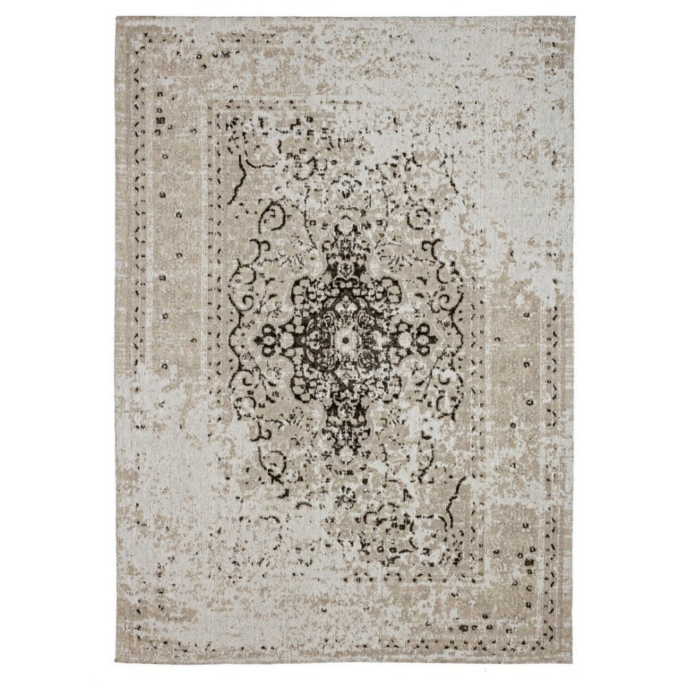 Tappeto grigio in fibre naturali stile fusion 160x230
