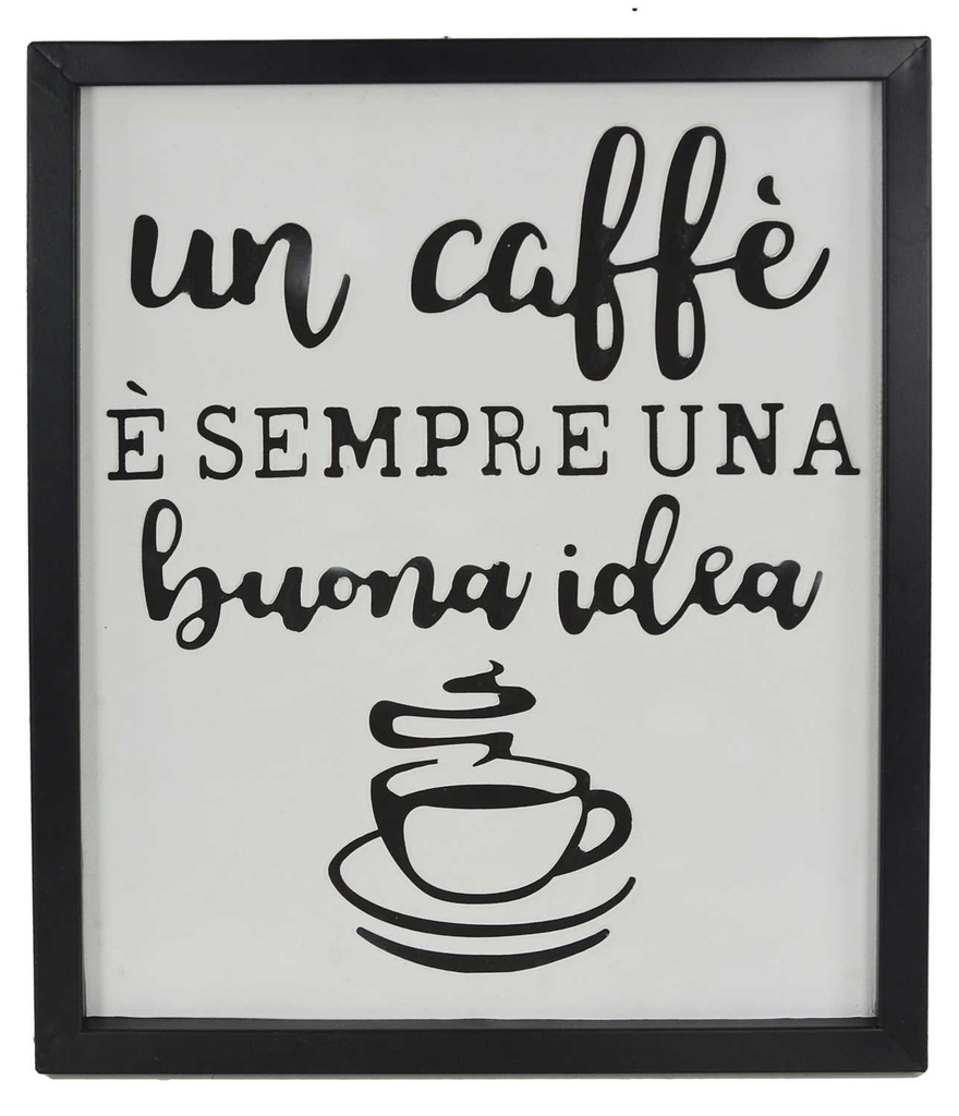 Targa legno un caffe e... ea-6618 cm.40 x 2