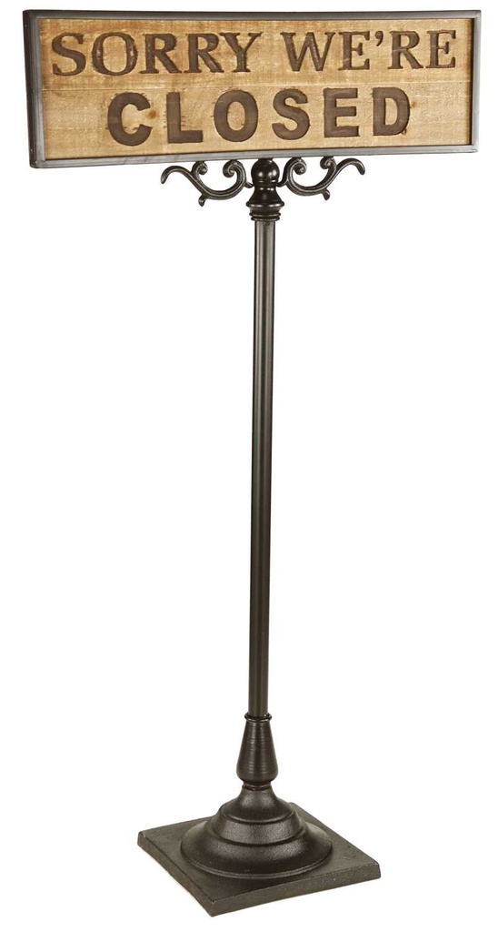 Targa piedistallo open/closed ea-6476 cm. 57 x 23