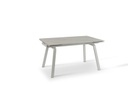 Tavolo allungabile con top in pietra effetto marmo bianco 140/200x80x76h cm