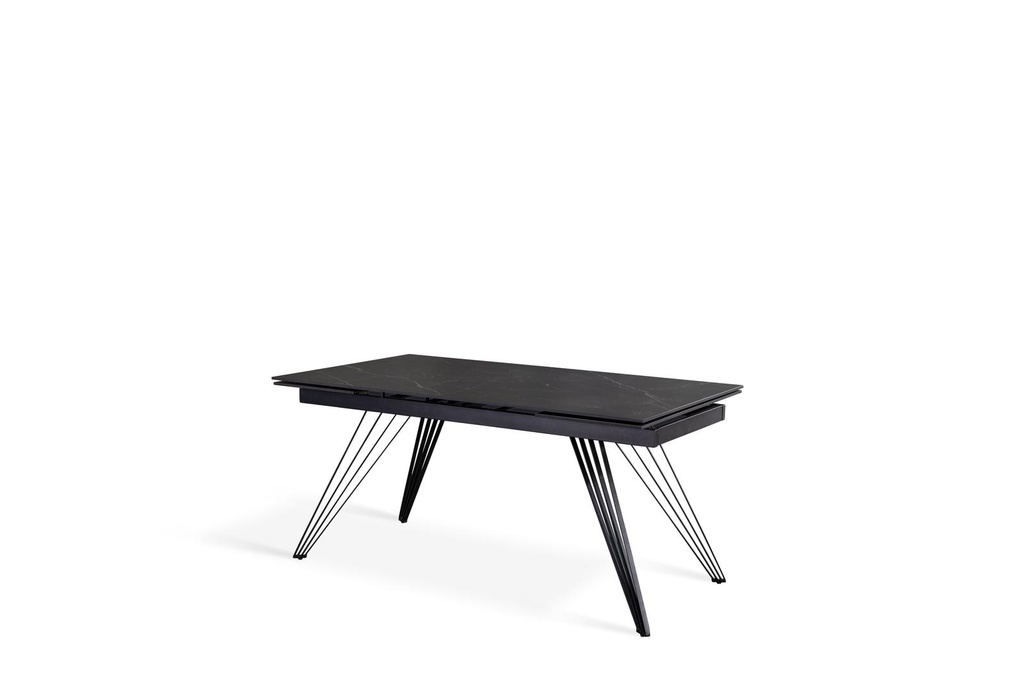 Tavolo allungabile nero opaco 90 cm x 160-240  cm cm H. 76 cm