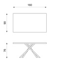 Tavolo fisso in rovere impillacciato e gambe in metallo 160x76h cm