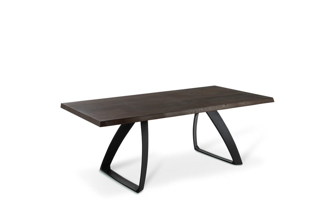 Tavolo in rovere termocotto e gambe nere 100x200x76h cm