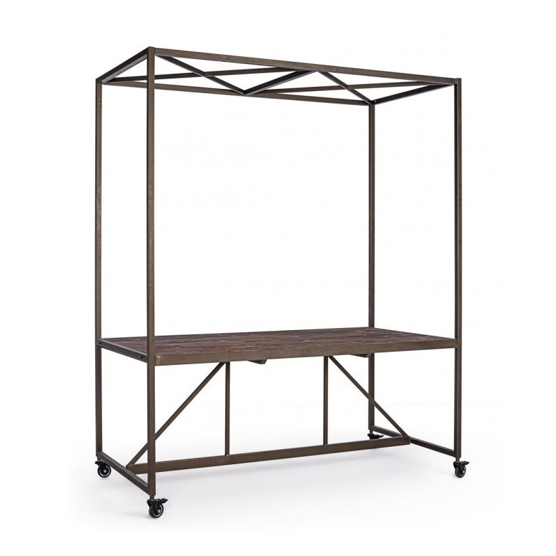 Tavolo industriale espositore con tetto 180x220h cm