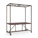 Tavolo industriale espositore con tetto 180x220h cm