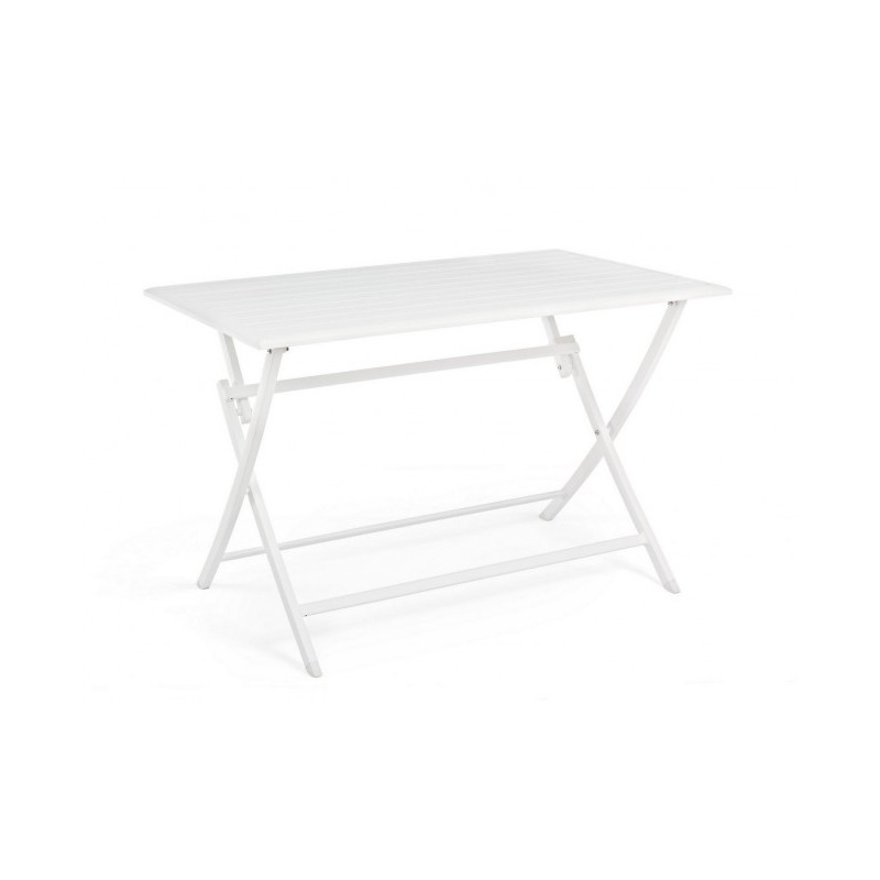 Tavolo per esterno in alluminio Bianco ELIN 110x70x h71 cm iperbriko