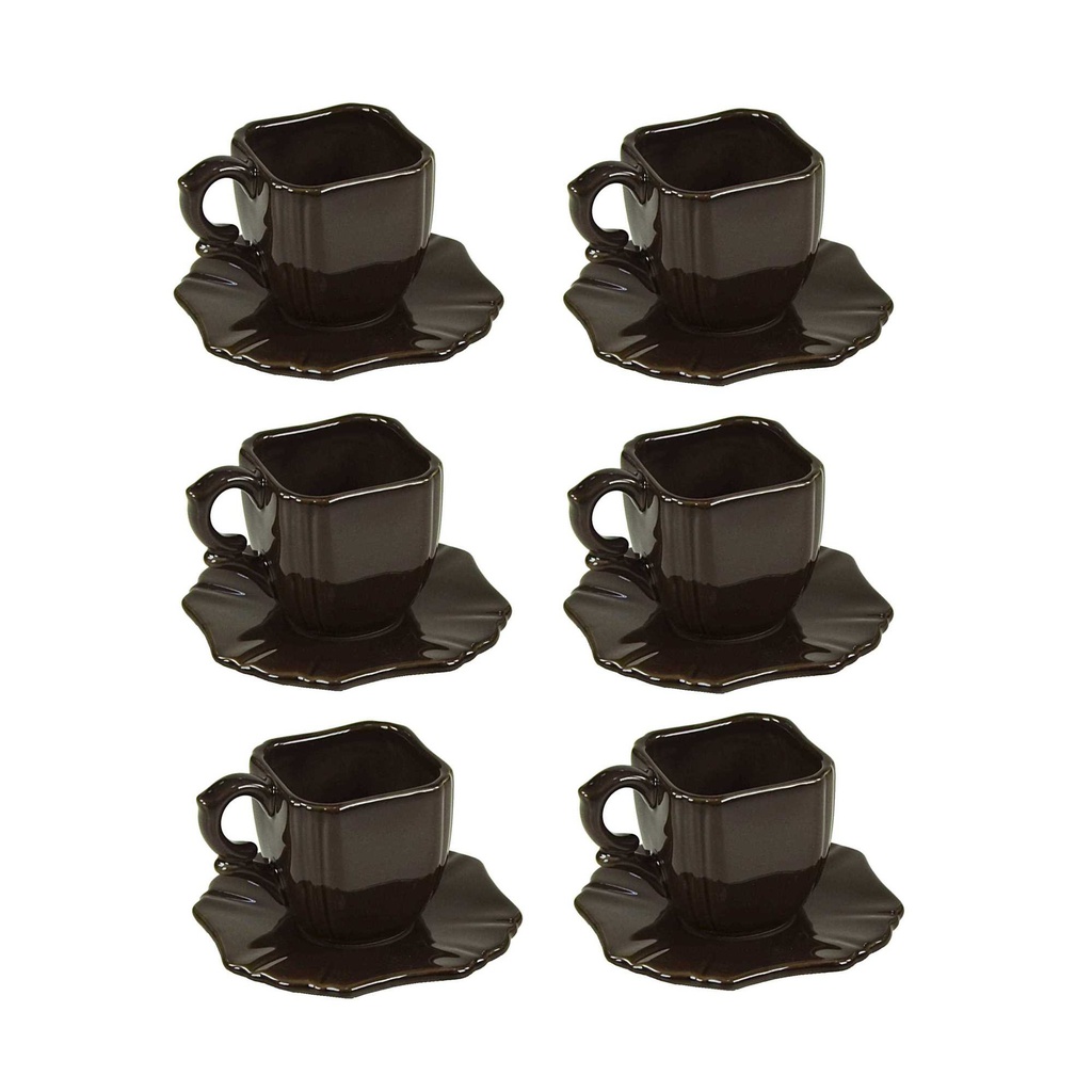 Tazzina caffe'carrube c/piattino we-5082 cm. 10,7 x 10,7 h 7